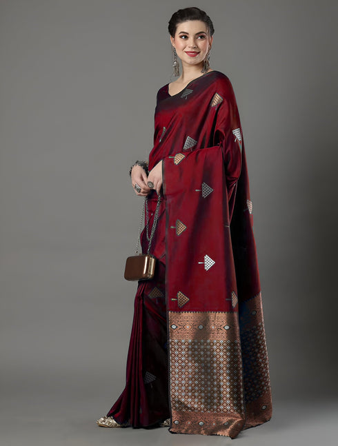 Vasthrlay Banarasi Unstitched Saree