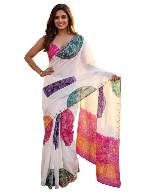 Vasthrlay Chanderi Printed Coffee Saree