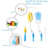 Syga Baby Milk Bottle Nipple Straw Brush Sponge Nylon Cleaning Brush Cleaner Bottle Tong Set