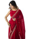 Vasthrlay Scalloped Embroidery Unstitched Rani Pink Saree