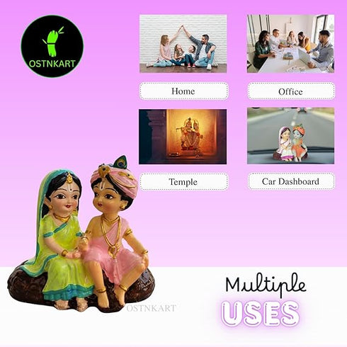 Radha Krishna Polyresin Idol – 4 Inch Multicolour