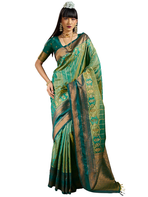 Vasthrlay Striped Tassels Unstitched Designer Ethnic Wear