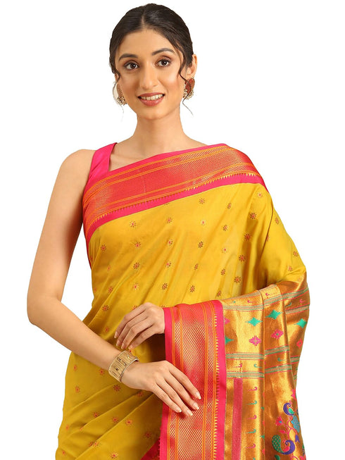 Vasthrlay Paithani Black Saree