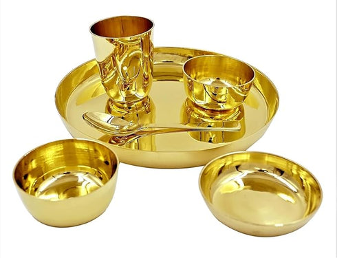 Pure Lead Free Brass Dinner Set 6