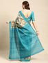 Vasthrlay Cotton Printed Mulmul Blue Saree