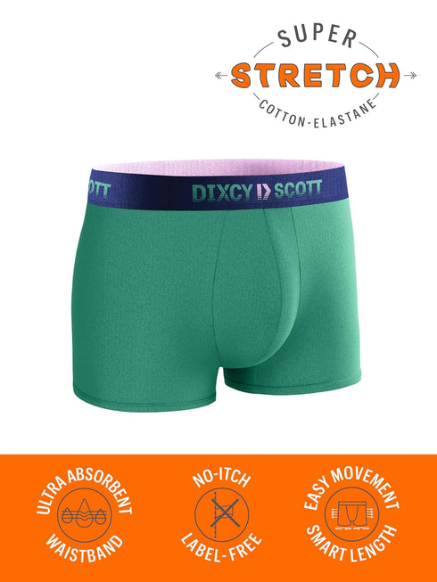 Dixcy Scott Originals Flex Trunk | Stretch Cotton Trunks for Men | Ultra Soft Breathable Fabric | Ultra-Absorbent Waistband | Smart Length for Easy Movement | Label-Free Innerwear for Man