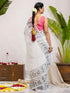 Vasthrlay Tricolor Printed White1 White Saree