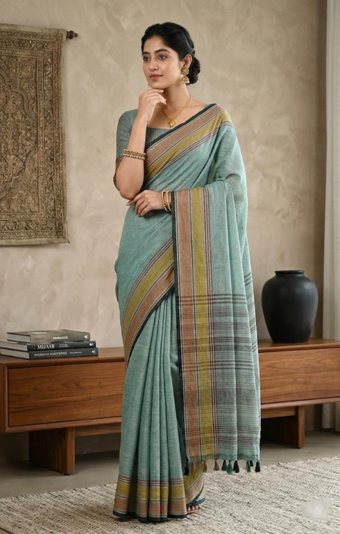 Vasthrlay Cotton Unstitched Saree