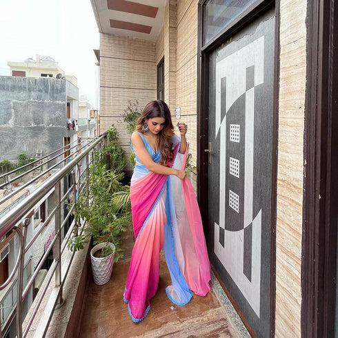 VasthrlayPrinted Georgette Unstitched Paddiiiing Multicolour Free Ethnic Wear