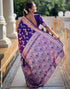 Vasthrlay Jacquard Kanjivaram Unstitched Cream Saree