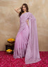 Vasthrlay Chiffon Siroski Unstitch Pink Ethnic Wear