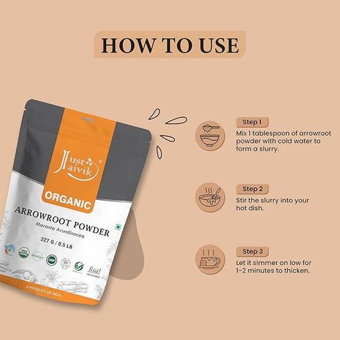 Just Jaivik Organic Arrowroot Powder