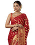 Vasthrlay Georgette Printed Unstitched Maroon Saree