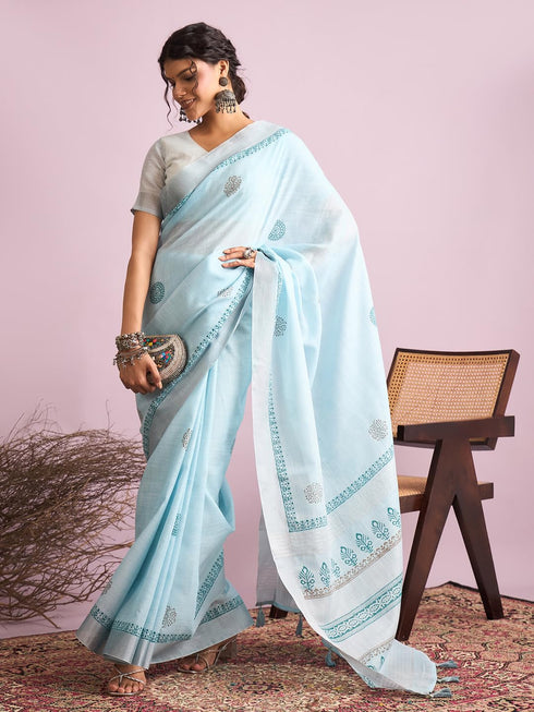 Vasthrlay Printed Unstitched Blouse Ethnic Wear