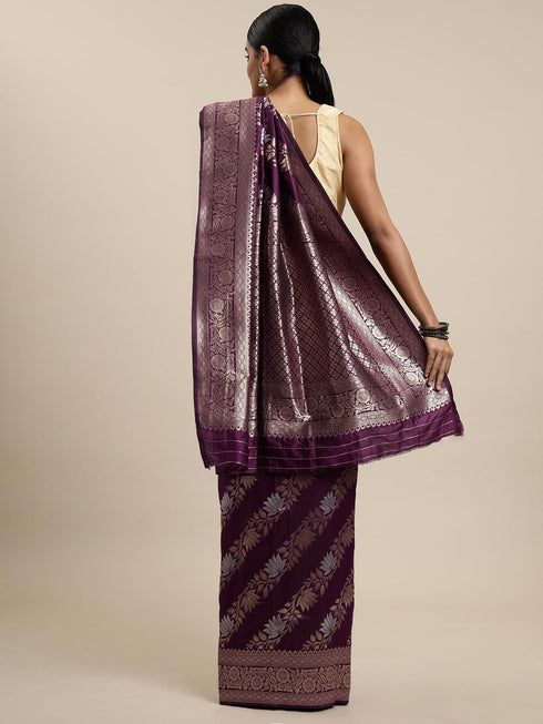Vasthrlay Silver Banarasi Saree