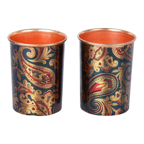 Copper Bottle 1 Liter with 2 Copper Glass 350 ML