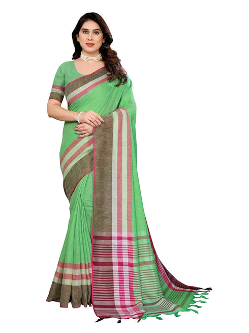 VasthrlayUnstitched Double Line Orange Free Ethnic Wear