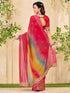 Vasthrlay Georgette Bandhani Unstitched Pink Saree