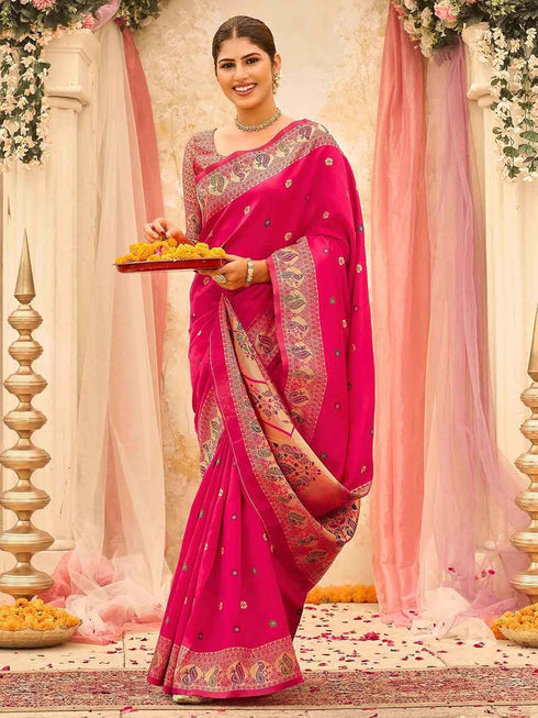 Vasthrlay Paithani Weaving Green Saree