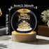 3D Crystal Happy Birthday Lamp, Engraved Crystal Ball LED Night Light with Wooden Base