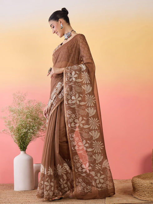 Vasthrlay Botanical Printed Unstitched Hs Ethnic Wear
