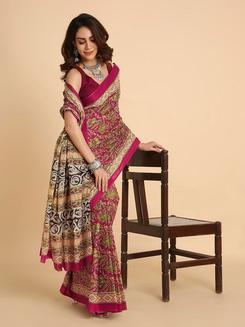 Vasthrlay Lightweight Breathable Traditional Printed Saree