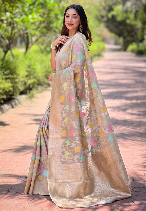 Vasthrlay Organza Handloom Blouse Ethnic Wear