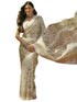 Vasthrlay Womens Printed Unstitched Beige Saree