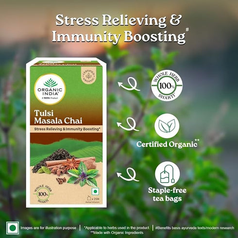 Organic India Tulsi Masala Chai 25 Tea Bags