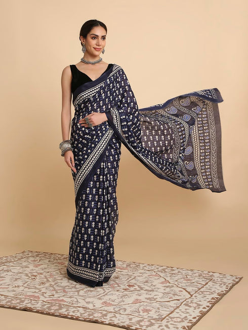 Vasthrlay Lightweight Breathable Traditional Printed Saree