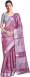 Vasthrlay Attractive Handloom Bhagalpuri Metallic Silver Green