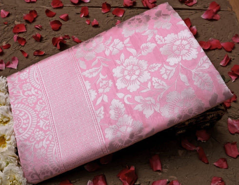 Vasthrlay Pink Kanjivaram Saree
