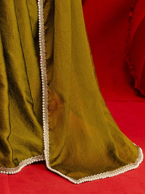 Vasthrlay Shimmer Georgette Dusty Saree