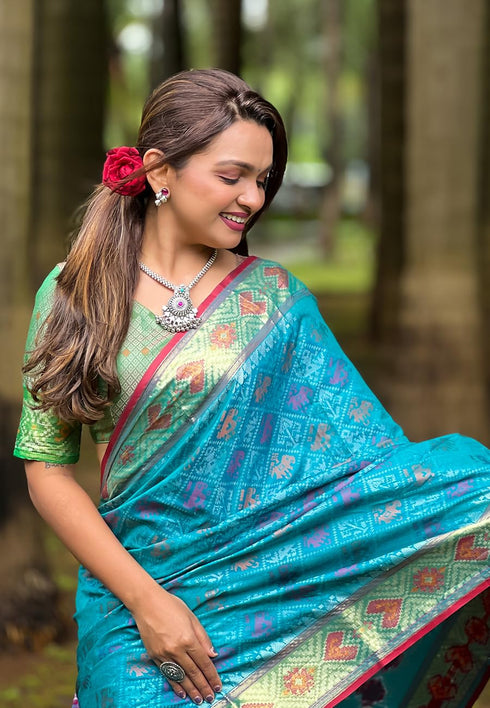 Vasthrlay Kanjivaram Patola Unstitched Ethnic Wear