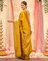 Vasthrlay Womens Weaving Mustard Yellow Saree With Unstitched Blouse Piece