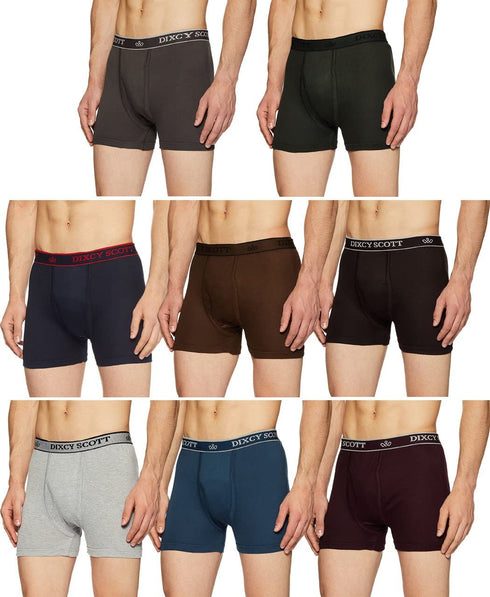 Dixcy Scott Cotton Plain/Solid Assorted Men's Trunk/Underwear - Pack of 8 (#Cross-Trunk-95 CM) (Color & Prints May Vary)