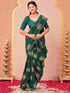 Vasthrlay Vichitra Printed Unstitched Maroon Saree