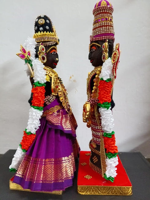 Breeze Handicrafts Traditional Marapachi Dolls – Balaji Padmavati Set with Dress
