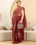 Vasthrlay Chanderi Printed Brown Saree With Unstitched Blouse Piece
