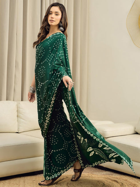 Vasthrlay Bandhani Printed Chiffon Unstitched Ethnic Wear