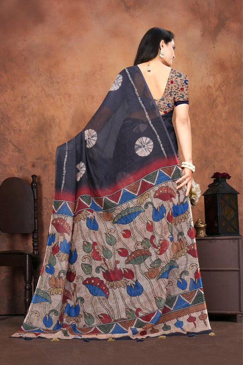 Vasthrlay Cotton Kalamkari Border Matching