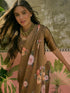 Vasthrlay Womens Printed Dark Olive Green Saree With Unstitched Blouse Piece