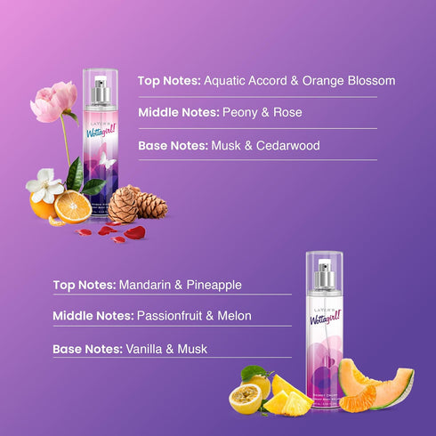 Layer'r Wottagirl Secret Crush and Amber Kiss Body Splash Combo Body Mist Long-Lasting Fruity