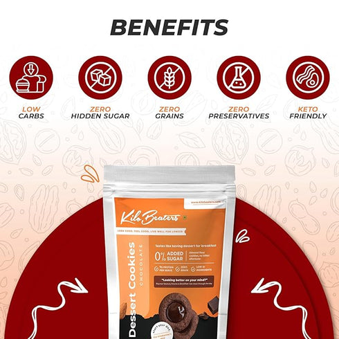 Kilobeaters Keto Friendly Chocolate Dessert Healthy Diet Cookies Biscuits