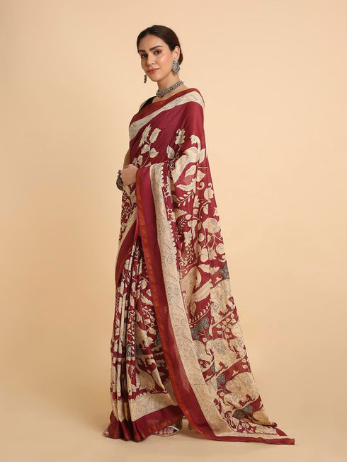 Vasthrlay Lightweight Breathable Traditional Printed Saree