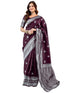 Vasthrlay Banarasi Jacquard Purple Saree With Unstitched Blouse Piece