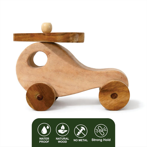 Wooden Helicopter Toy for Kids | Natural Neem Wood Toy