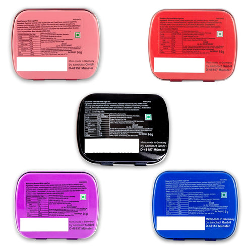 Impact Mints Assorted Pack Of 5 Peach Strawberry Fresh Black Currant and Ice