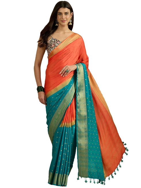 Vasthrlay Wovendesign Tasselsandlatkans Unstitched Blousepiece Ethnic Wear
