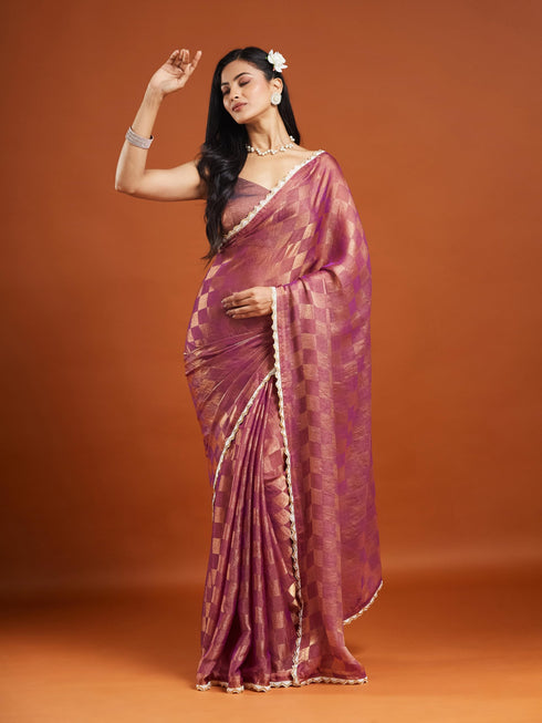 Vasthrlay Orange Unstitched Saree